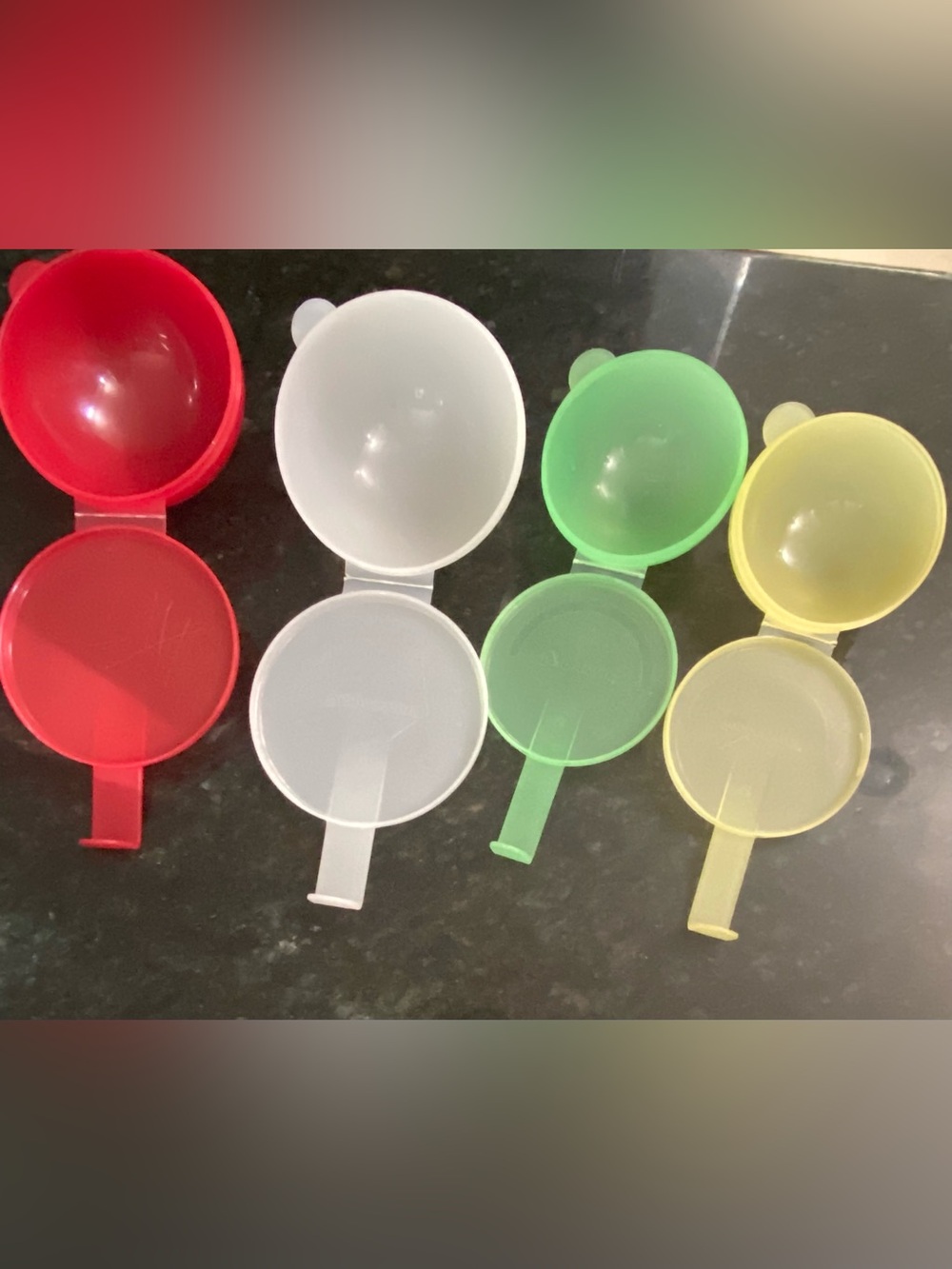 Tupperware Red White GreenYellow Tomato, onion, lemon and lime forget me not Y2K